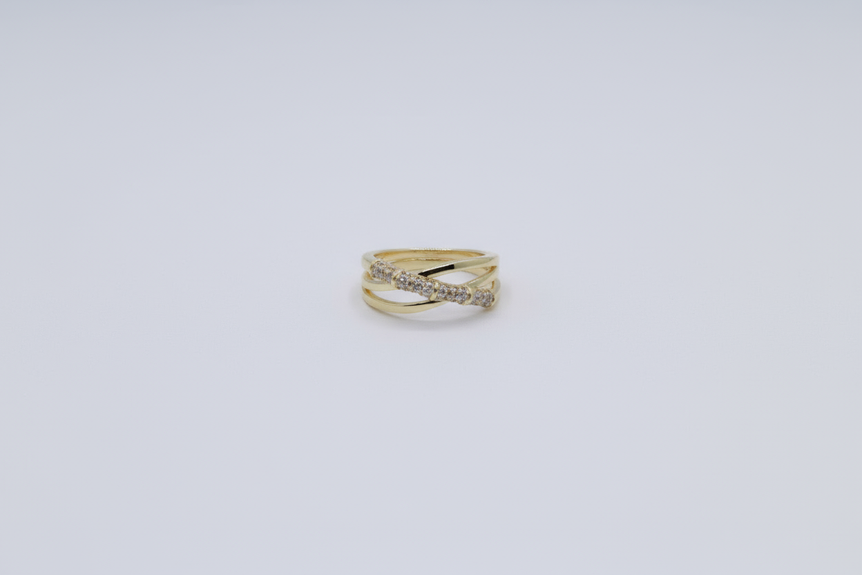 The X Factor Gold Diamond Ring (Adjustable Size)
