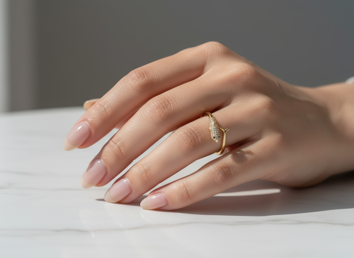 Dolphin Gold Diamond Ring (Adjustable Size)
