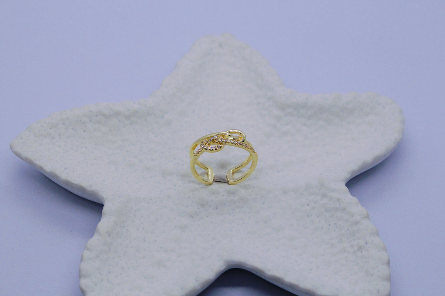 Double Band Knot Gold Ring (Adjustable Ring)