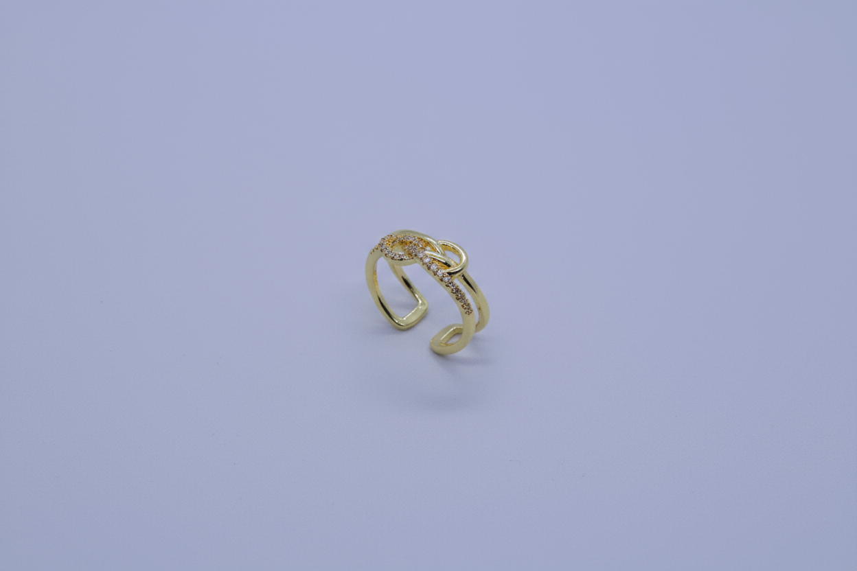 Double Band Knot Gold Ring (Adjustable Ring)