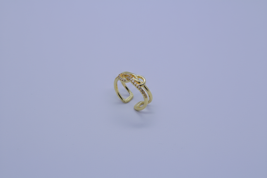 Double Band Knot Gold Ring (Adjustable Ring)