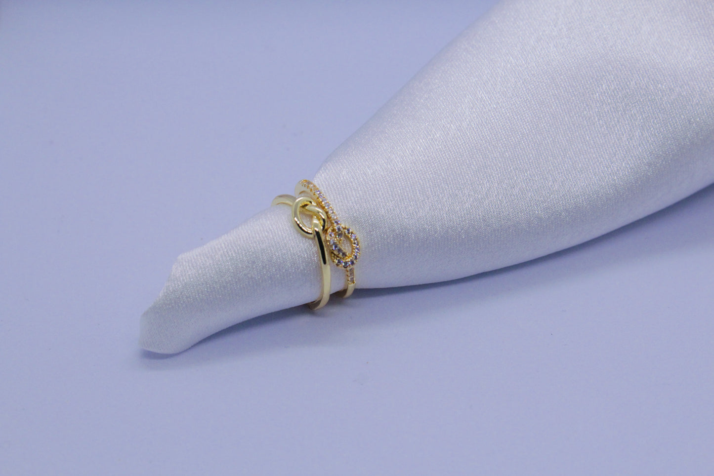 Double Band Knot Gold Ring (Adjustable Ring)