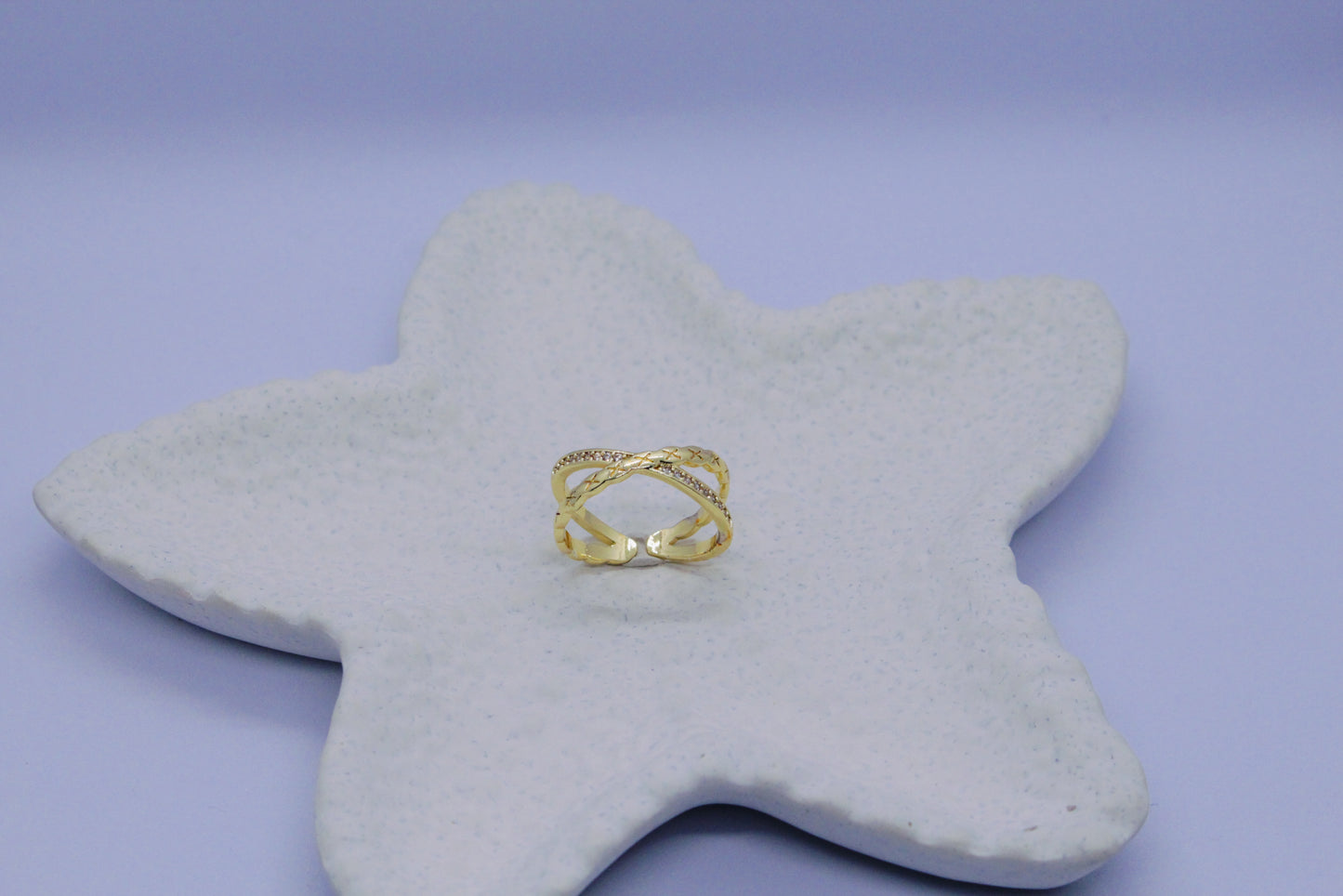 X - Diamond Golden Ring (Adjustable Size)