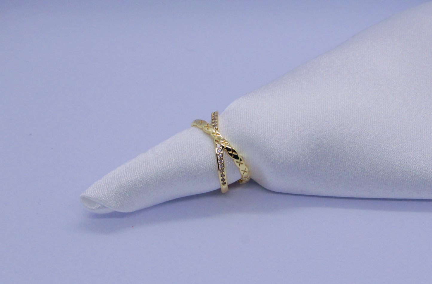 X - Diamond Golden Ring (Adjustable Size)