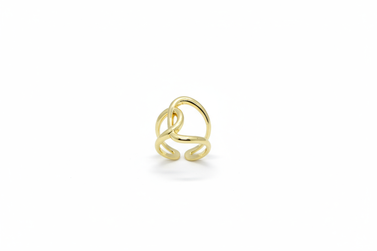 The Golden Twisted Ring (Adjustable Ring)