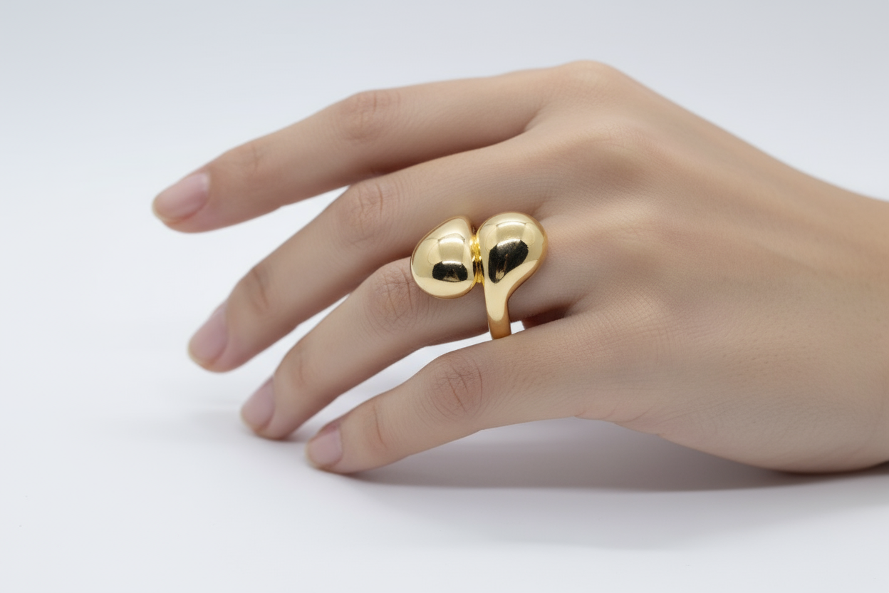 Chunky Twisted Golden Ring (Adjustable Size)