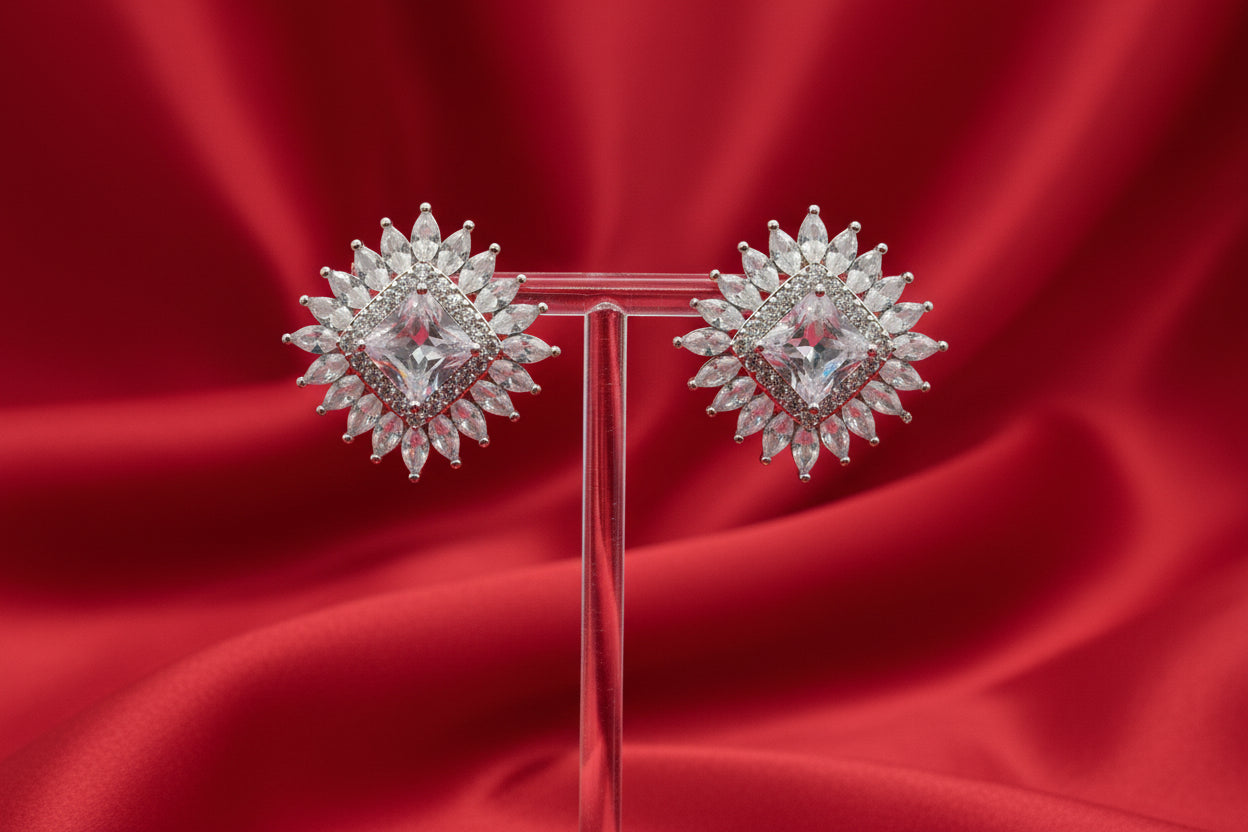 Radiant Marquise-Cluster Sunburst Earrings