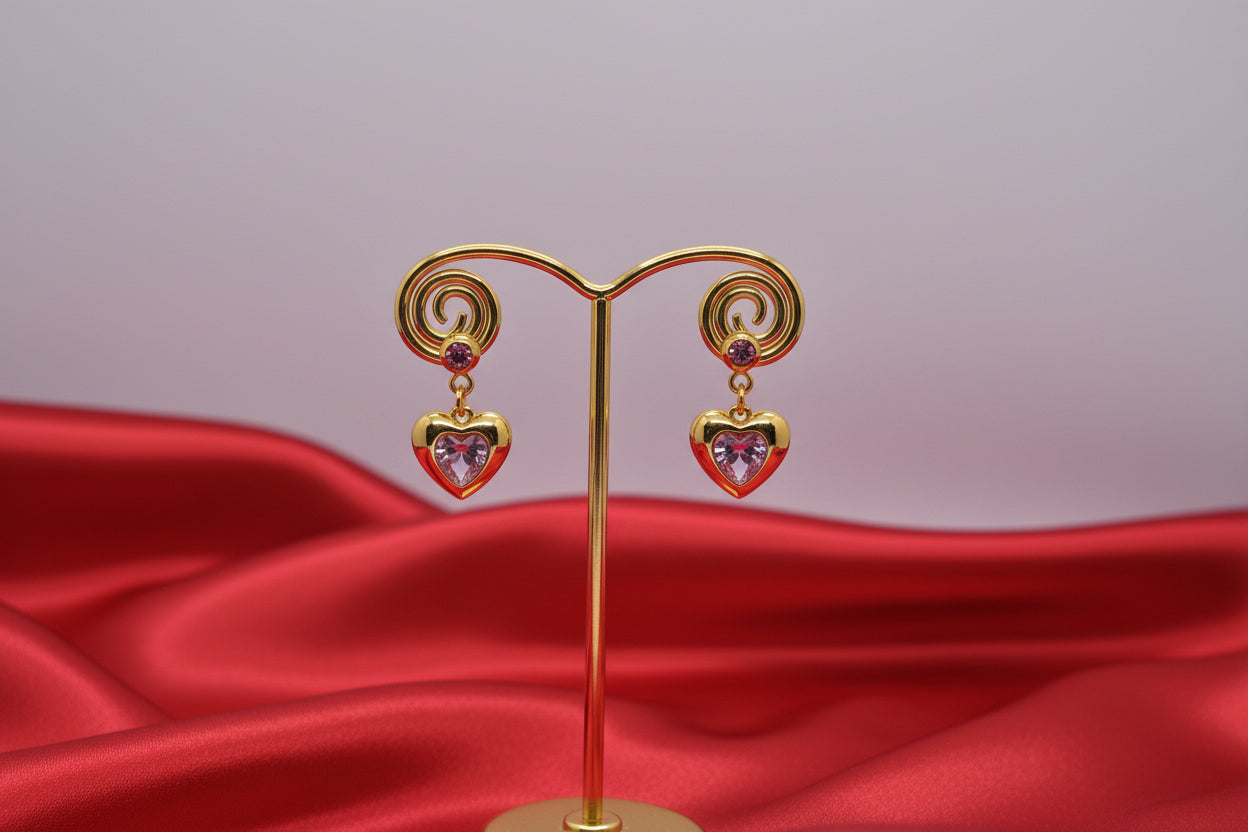 Romantic Rose-Pink Heart Drops