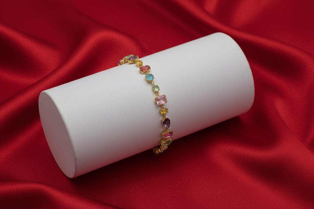 Pastel Mixed-Cut Bracelet