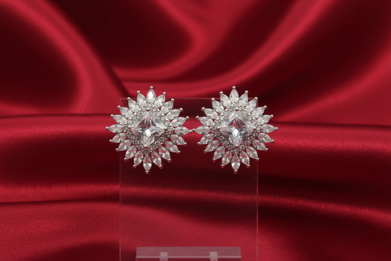Radiant Marquise-Cluster Sunburst Earrings