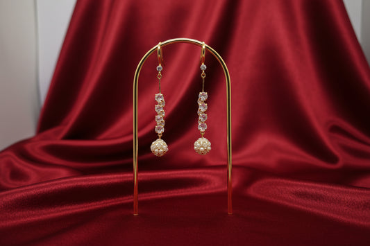 Cascading Crystal Multi-Stone Linear Earrings