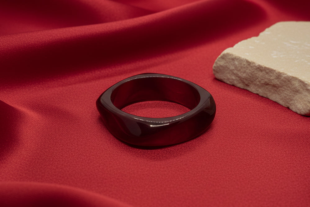 Ruby Resin Square Bangle Free Size