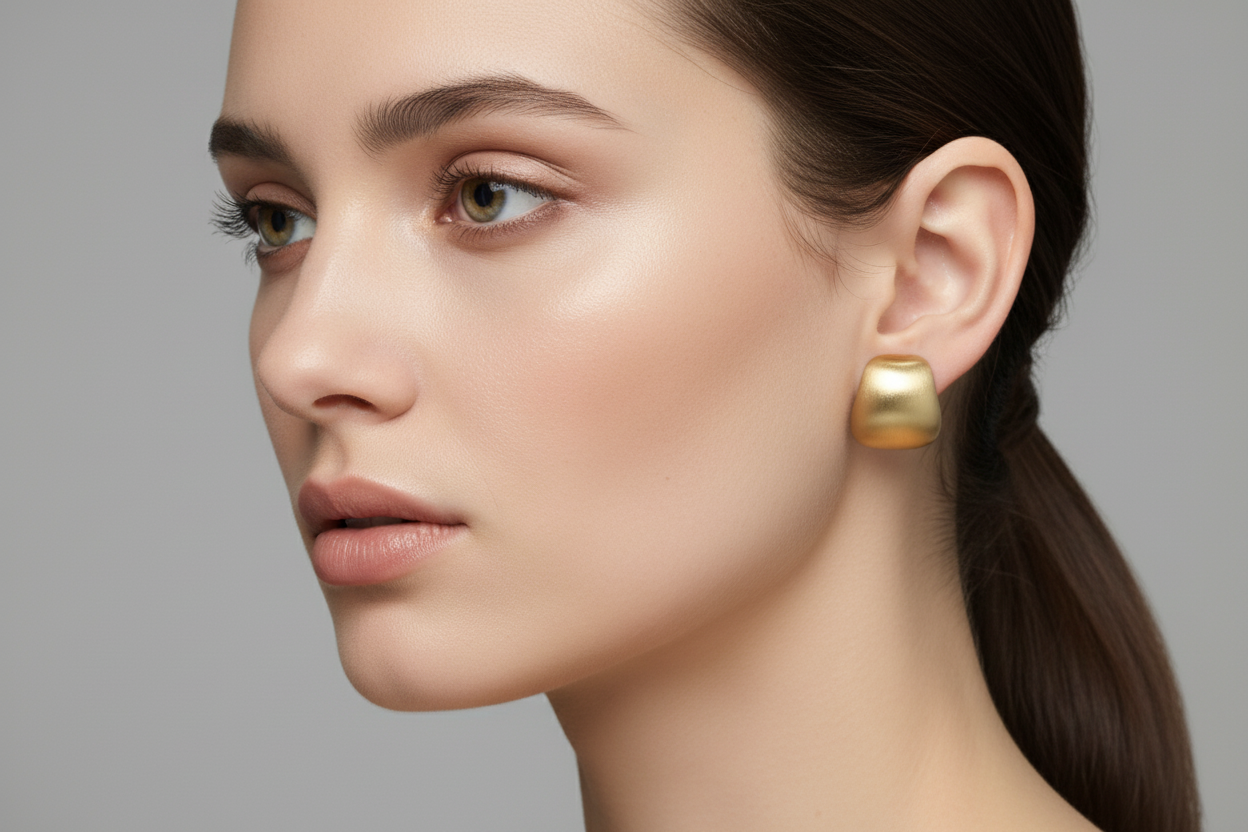 Gold Matte Earring