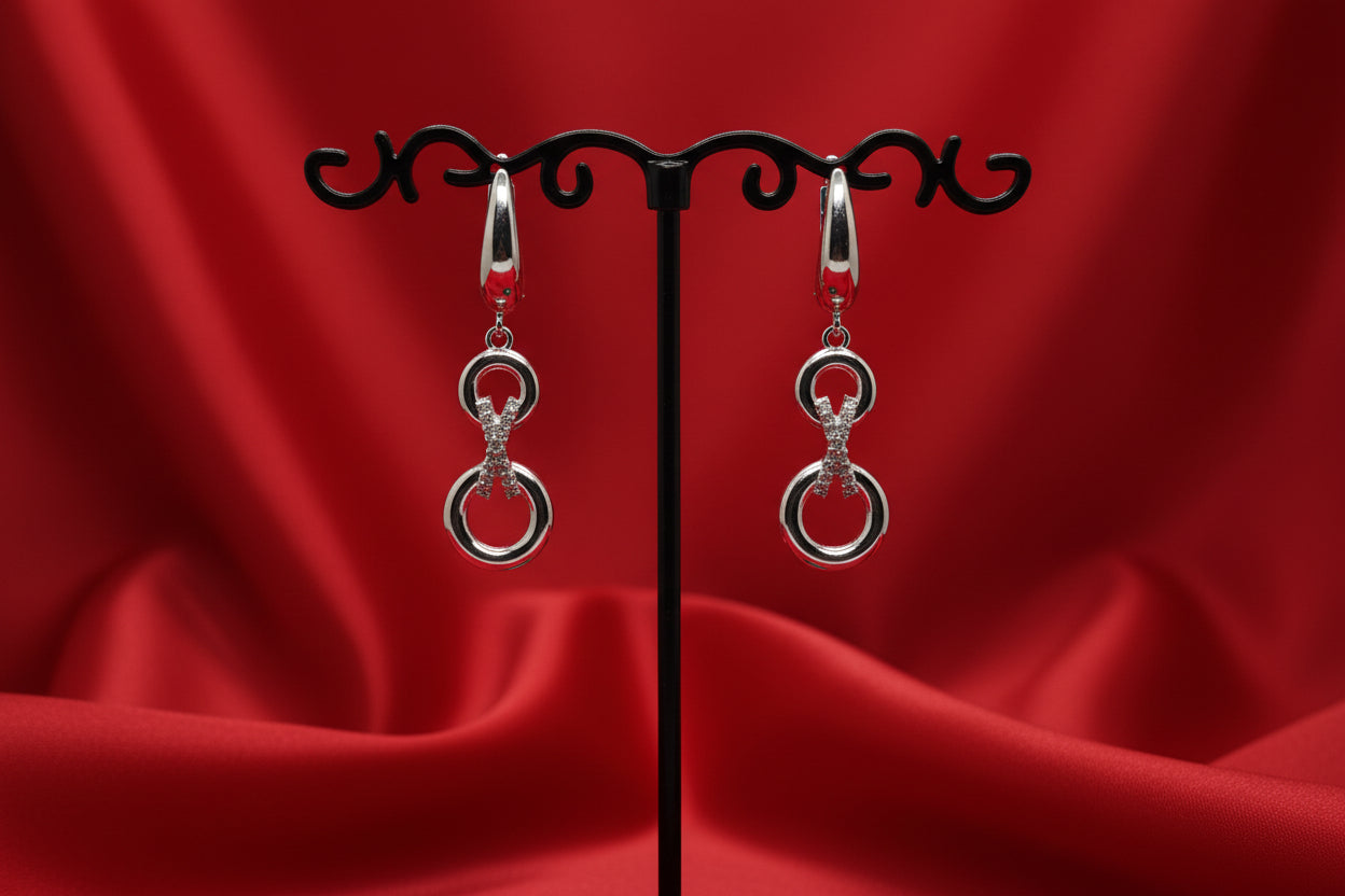 Silver-tone Infinity Link Drop Earrings
