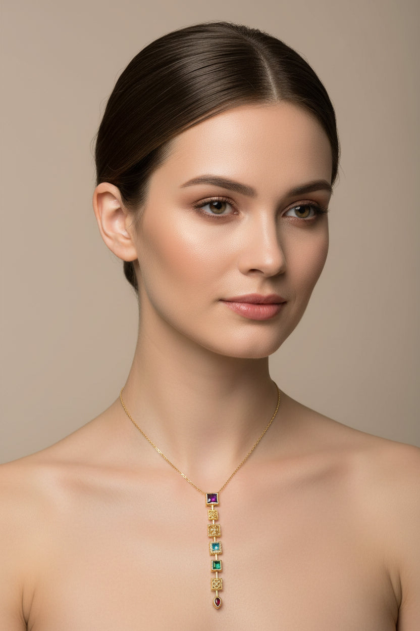 Cascading Stars Drop Necklace