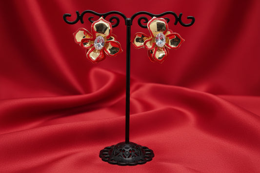 Enamel Floral Statement Studs