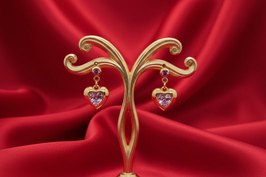 Romantic Rose-Pink Heart Drops