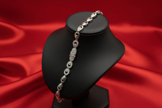 Silver Pavé Marquise Bracelet