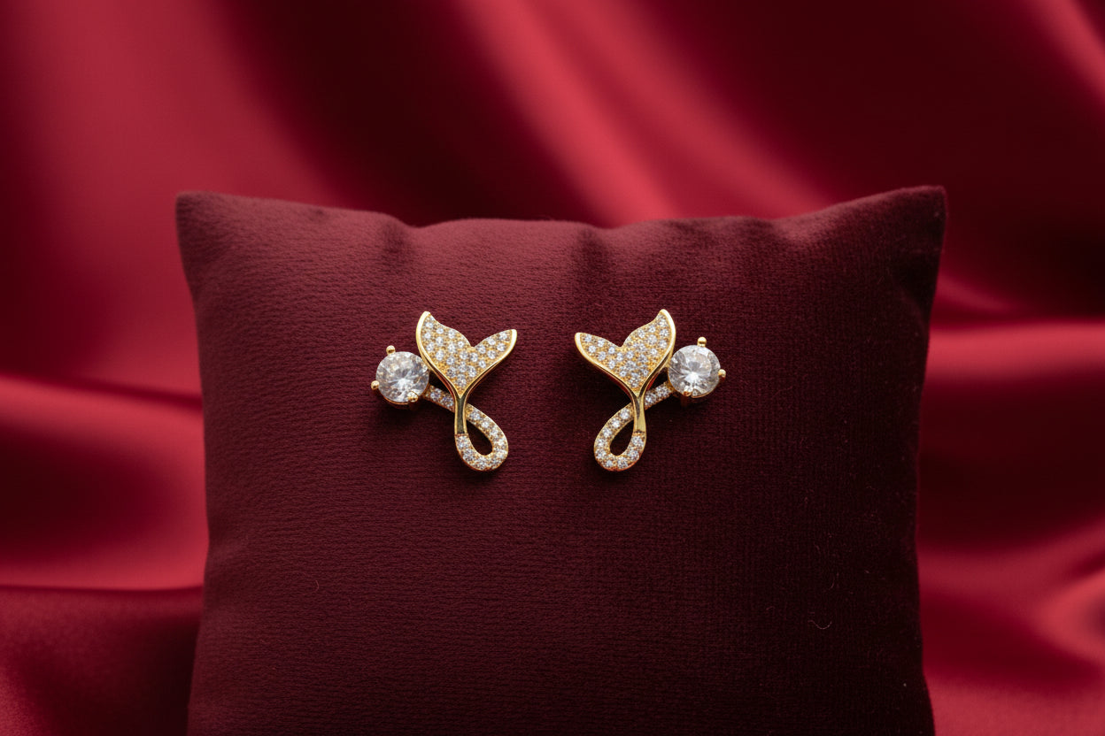 Mermaid Tail Charm Studs