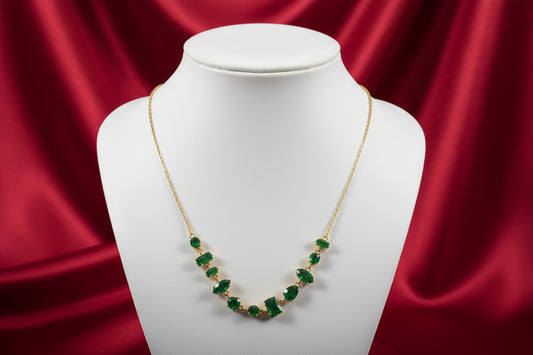Emerald Gradient Station Necklace
