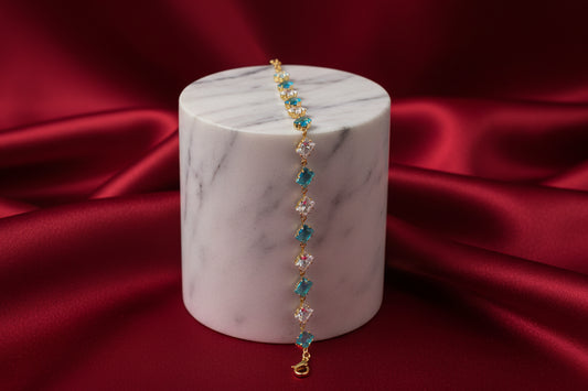 Azure & Clear Geometric Bracelet