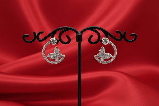 Crescent Butterfly Pave Studs