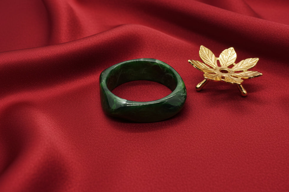 Emerald Marble Square Bangle Free Size