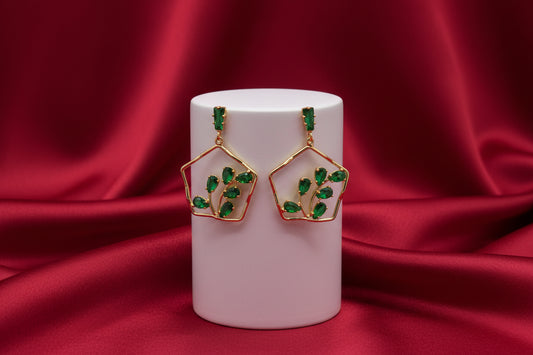 Emerald Botanical Hexagon Drops