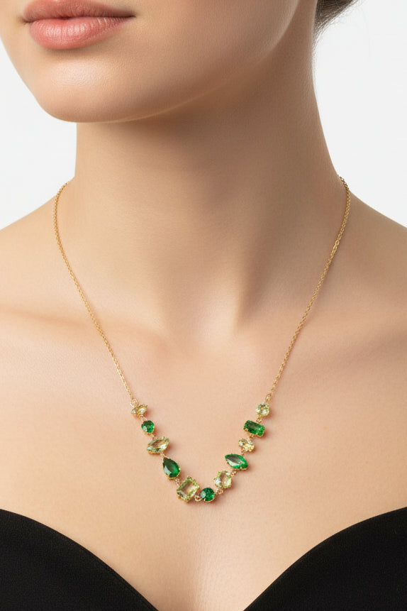 Two-Tone Green Stone Necklace