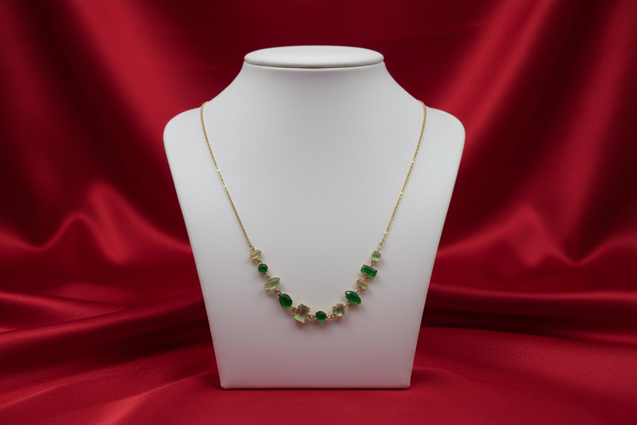 Two-Tone Green Stone Necklace