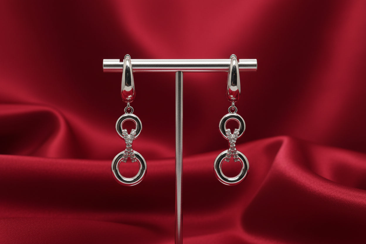 Silver-tone Infinity Link Drop Earrings