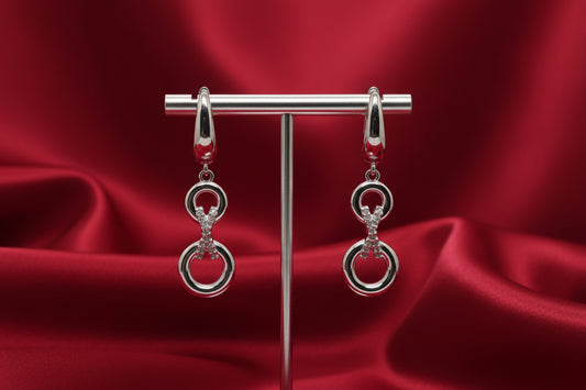 Silver-tone Infinity Link Drop Earrings
