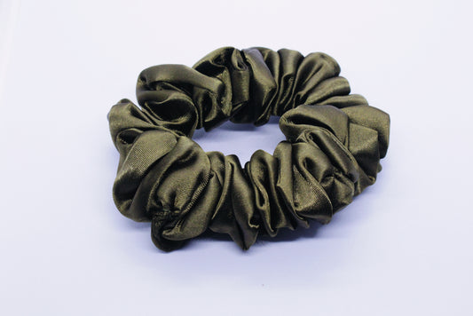 Satin Green Scrunchie